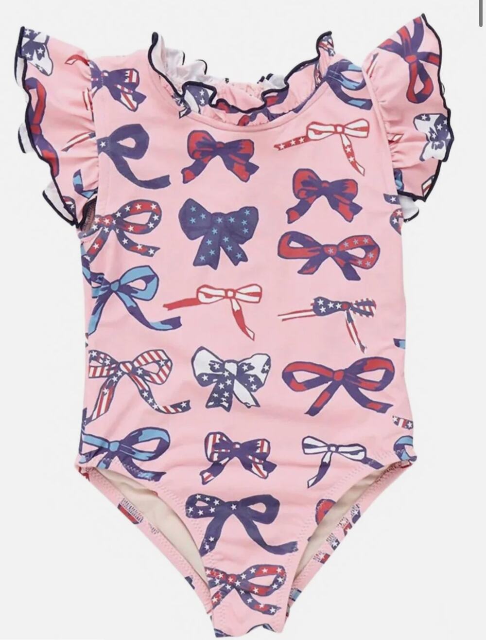 Pink Chicken Toddler Girls Jennifer Pink Patriotic Bathing Swimsuit Size 4T